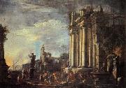 Giovanni Ghisolfi Landscape with Ruins and a Sacrificial Srene Sweden oil painting artist